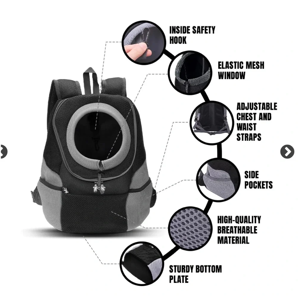 Deluxe Mesh Padded Dog Carrier Backpack- Up to 6 Pounds